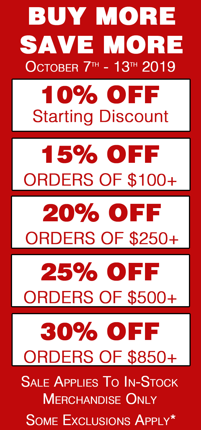 Annual Fall Sale 2019 - 10% to 35% Off Storewide